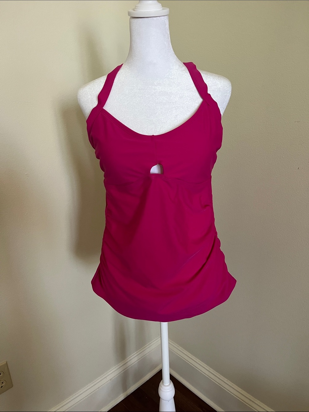 Kona Sol Magenta Pink Halter Tankini Top